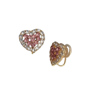 【イヤリング入荷】ピンクハートパヴェ　ピアス/イヤリング(予約)