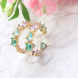 【予約】マルチカラービジューフープピアス