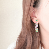 【予約】マルチカラービジューフープピアス