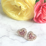 【イヤリング入荷】ピンクハートパヴェ　ピアス/イヤリング(予約)