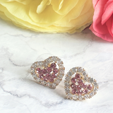 【イヤリング入荷】ピンクハートパヴェ　ピアス/イヤリング(予約)