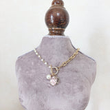 【6/15(月)21時発売】クリスタルチャームネックレス/クリスタルピンク