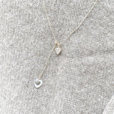 crystal heart slide ball necklace♡