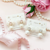 plump ribbon pink beige( earring/pierce)