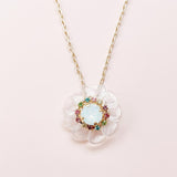 pretty flower (clear multi/necklace)