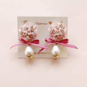 pearl flower bouquet（earring/pierce）