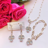 flower pave necklace
