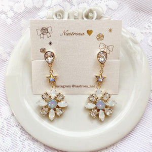 princess flower mystical white♡White(earring/pierce)