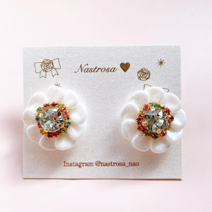 pretty flower♡white multi(earring/pierce)