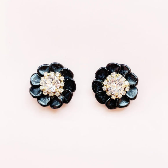 pretty flower (black/pierce•earring)