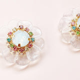 pretty flower (clear multi/pierce•earring)
