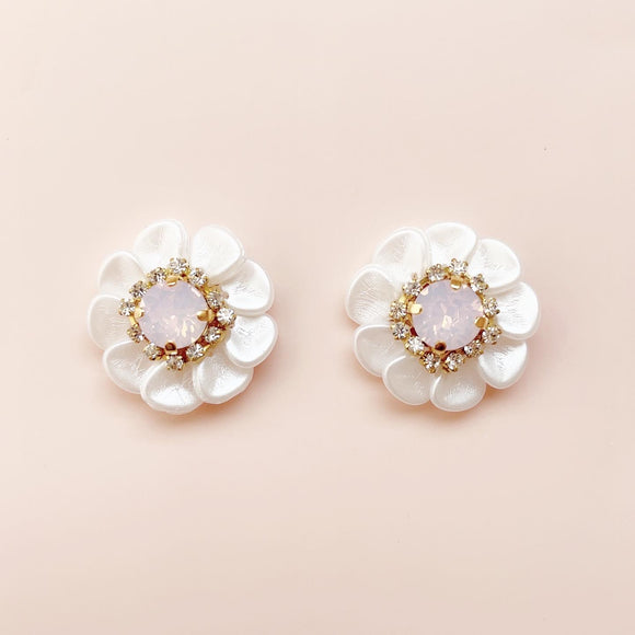 pretty flower (white/pierce•earring)