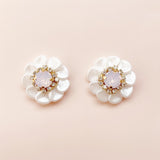 pretty flower (white/pierce•earring)