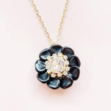 pretty flower (black/necklace)