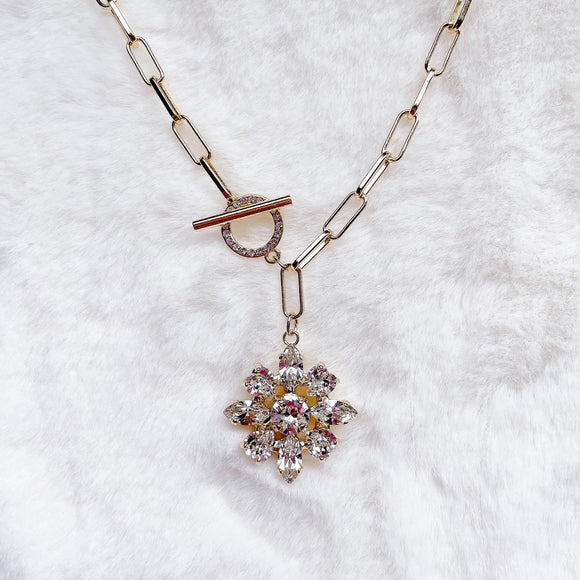 princess flower♡crystal(chunky chain necklace)