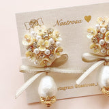 pearl flower bouquet（earring/pierce）