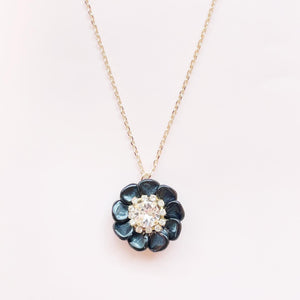 pretty flower (black/necklace)